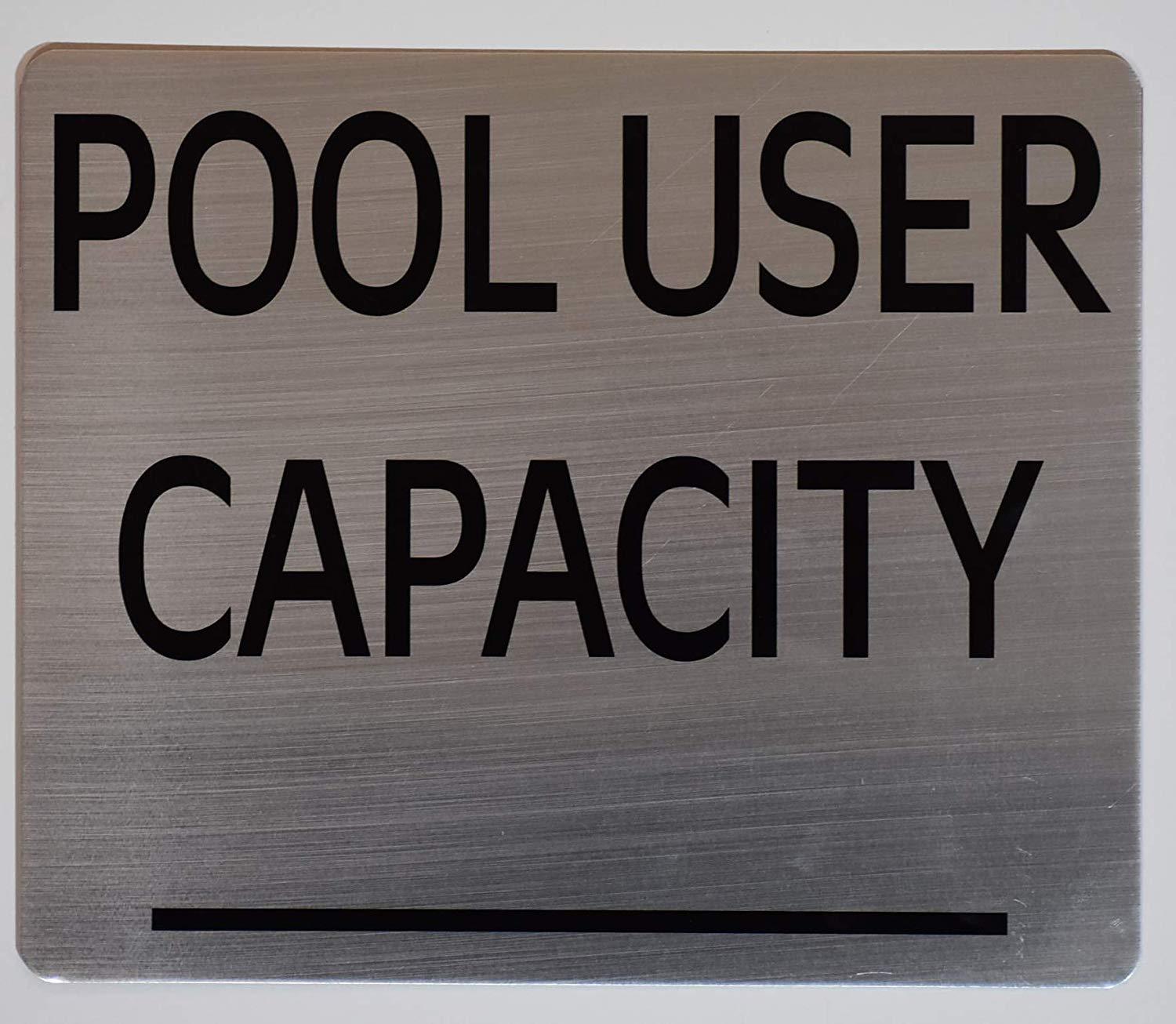 Pool User Capacity Sign (Silver, Rust Free Aluminium 10×12)-REF24-1027
