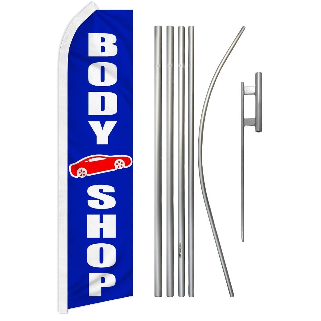 Body Shop Swooper Advertising Flag & Pole Kit