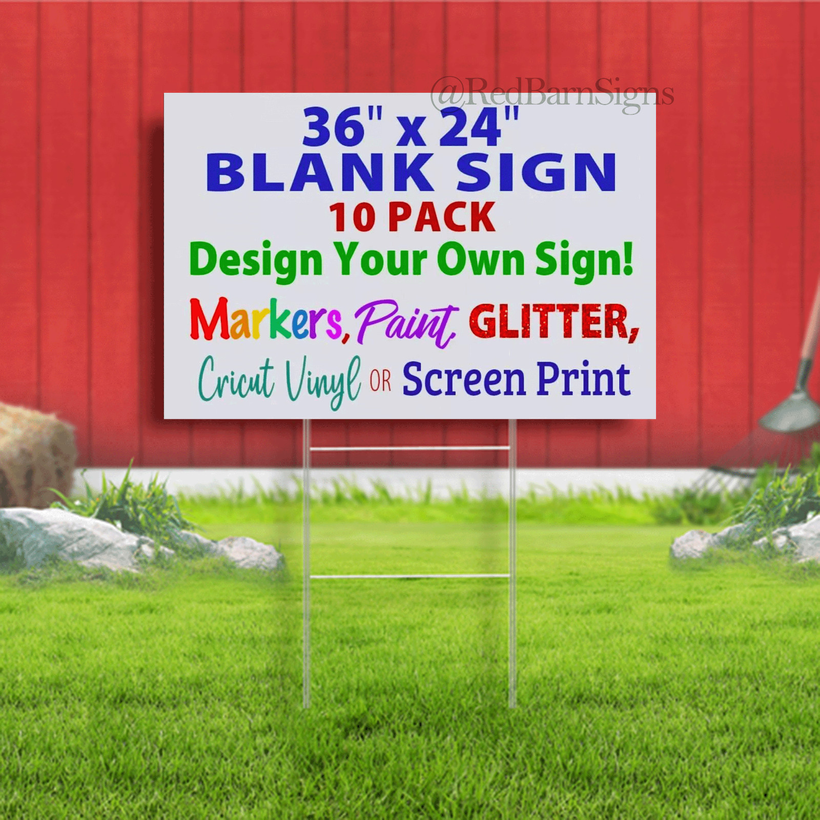 36″ x 24″ Blank Corrugated Plastic Heavy Duty Yard Signs (White or Black)