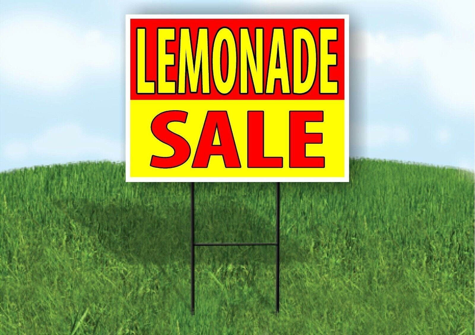 LEMONADE SALE RED YELLOW Plastic Yard Sign ROAD SIGN with Stand