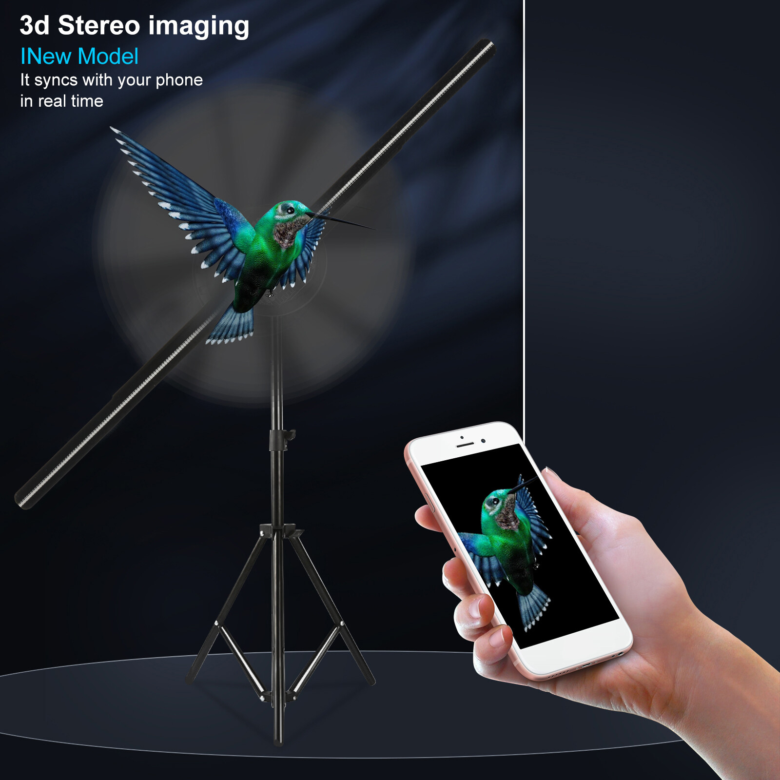 3D Hologram Advertising Display Fan 234LED IOS/Androi Wifi Holographic Projector