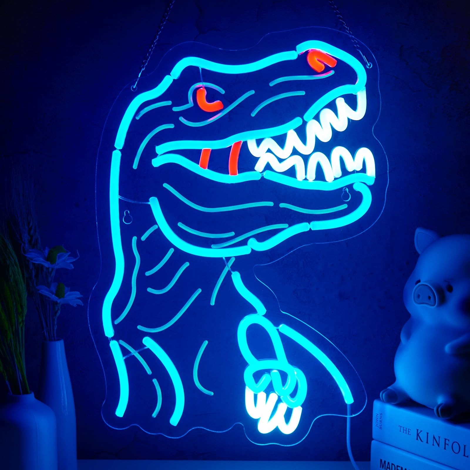 Dinosaur Neon Sign T-REX Neon Sign for Wall Decor Dino USB Dimmable Neon Ligh…
