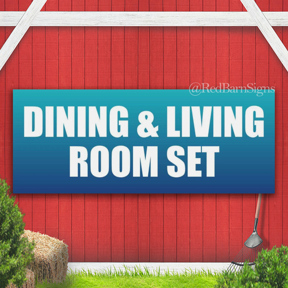 DINING LIVING ROOM SET Breakfast lunch Buffet Indoor Outdoor Banner Sign