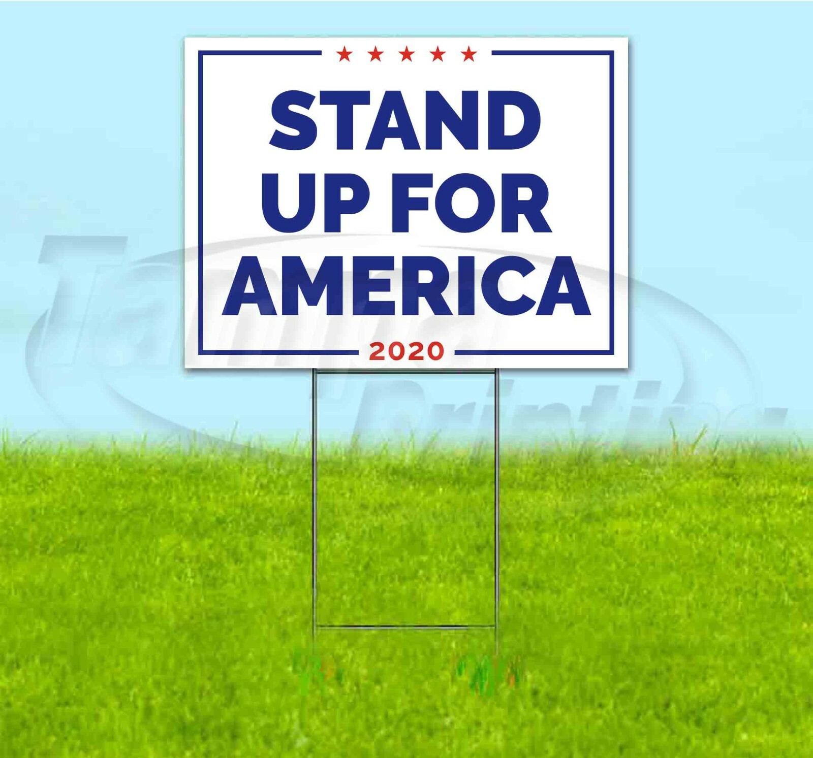 STAND UP FOR AMERICA 18×24 Yard Sign WITH STAKE Corrugated Bandit USA ELECTION