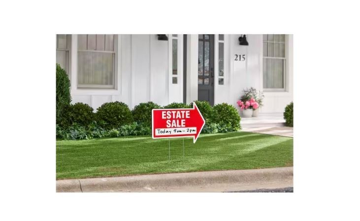 15 In. X 21 In. Corrugated Plastic 2-Sided Estate Sale Yard Sign