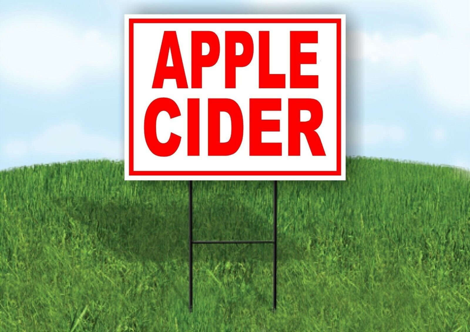 APPLE CIDER RED WHITE Yard Sign Road with Stand LAWN SIGN