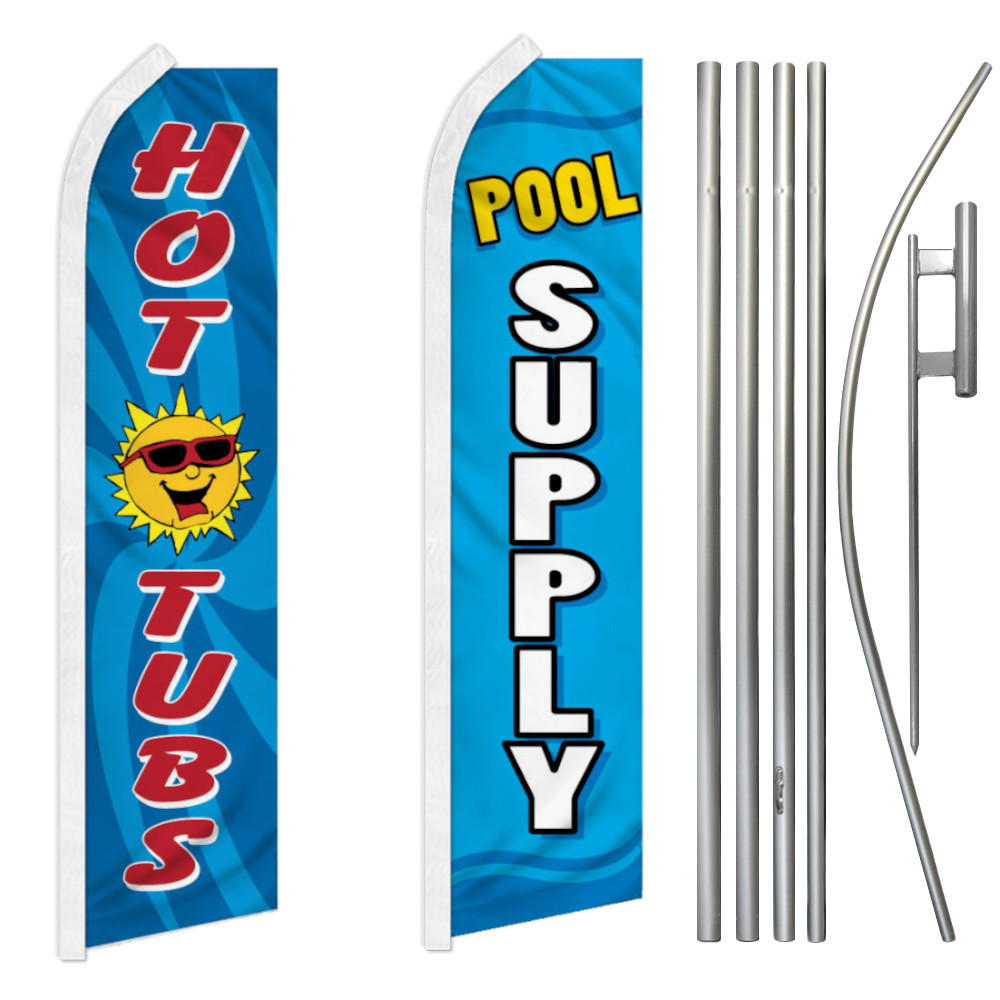 Pool Supply Swooper Feather Flutter Flag & Pole Kit Hot Tubs