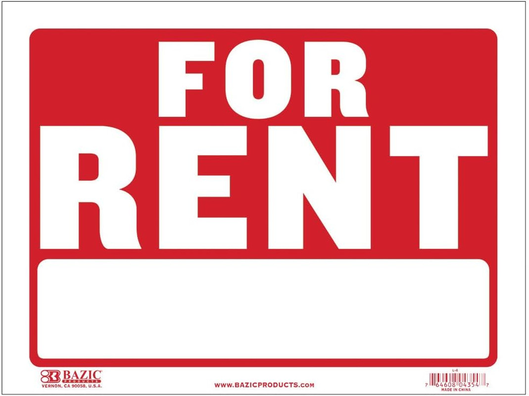 12″” X 16″” for Rent Sign (L-4)”