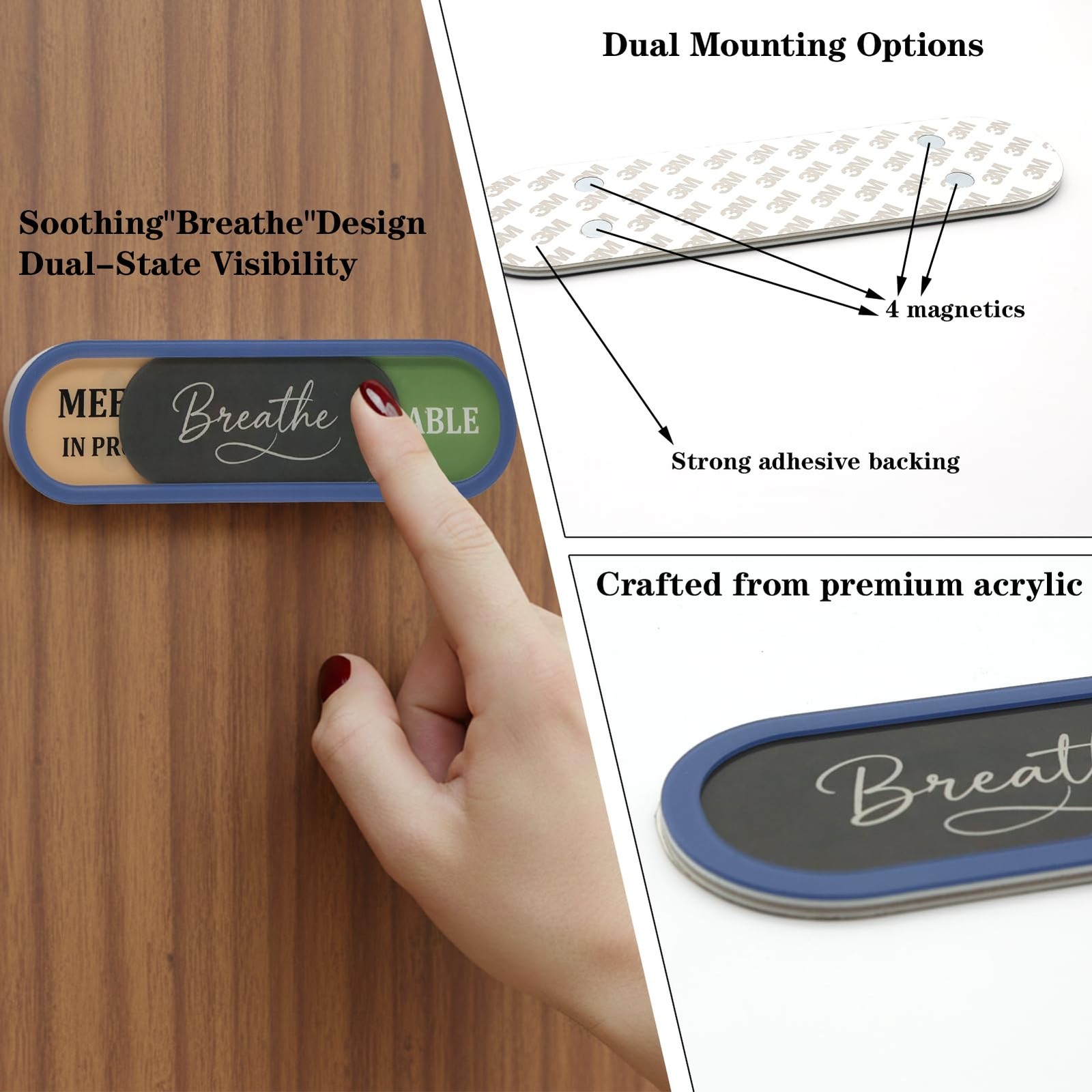 In a Meeting Office Door Sign with Slider Acrylic Privacy Status Indicator