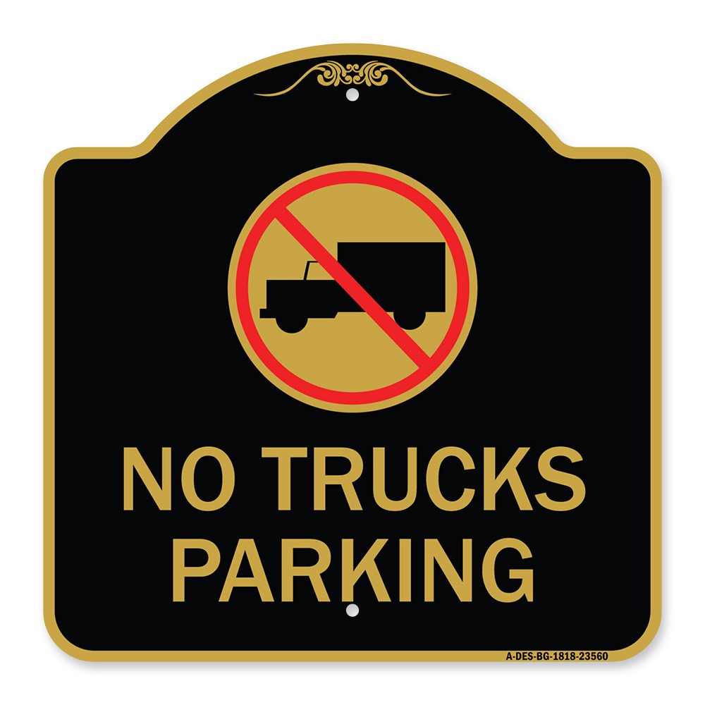 Designer Series – No Truck Sign No Truck Parking (With Symbol) Heavy Gauge Metal
