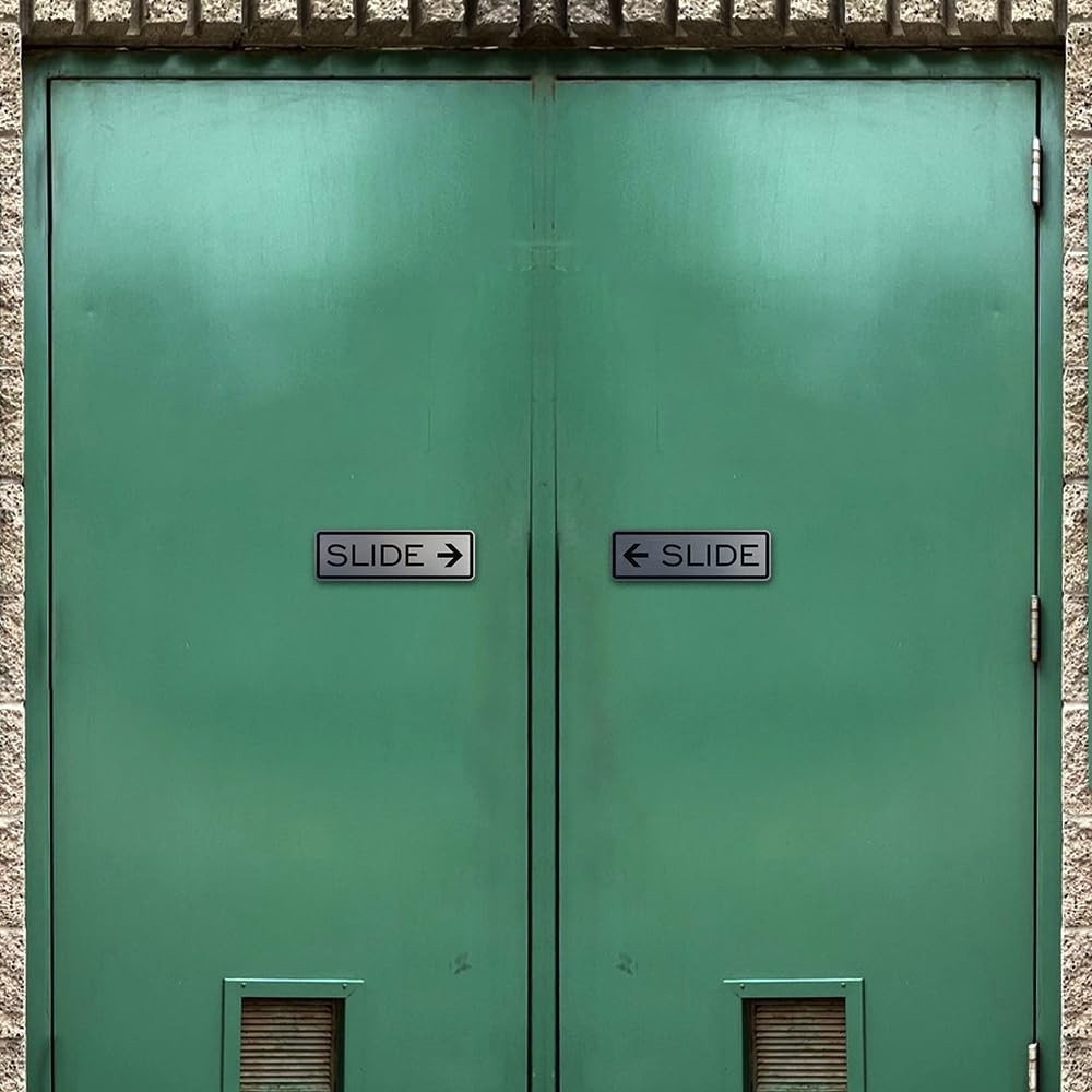 4 PCS Classic Slide Door Sign Silver Small Commercial Privacy Safety Plaque