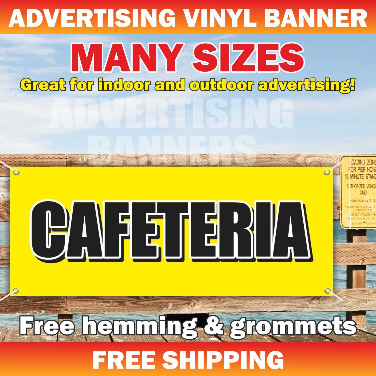 CAFETERIA Advertising Banner Vinyl Sign cafe bar restaurant buffet CAFETERÍA