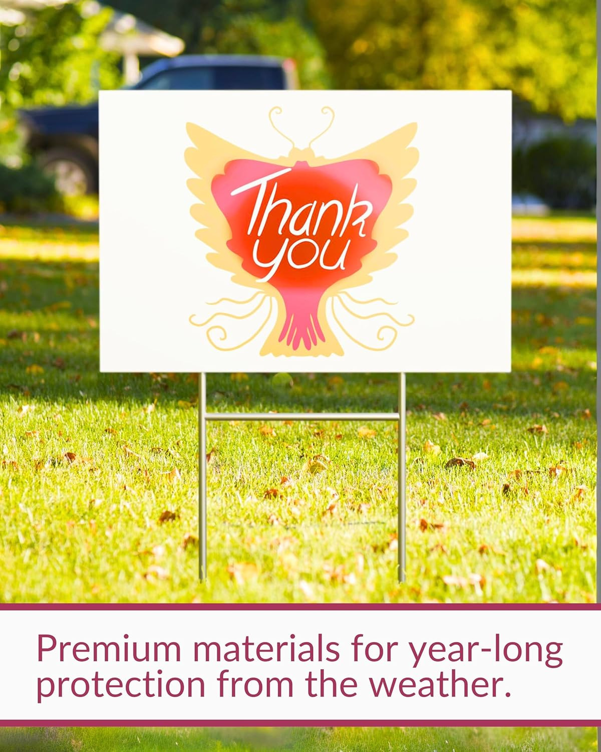 4 Pack 18 X 12 White Blank Yard Signs with Metal Stakes, Waterproof Corrugated P