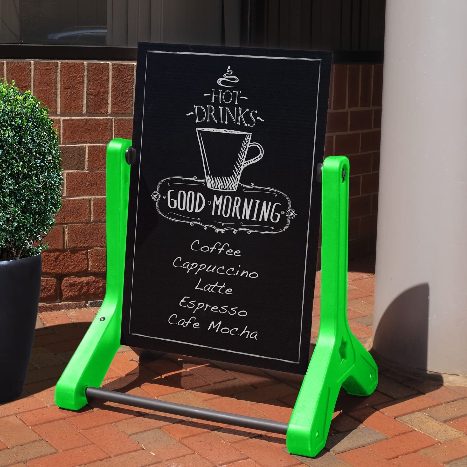 Swinging Changeable Message Sidewalk Sign: 24″ x 36″ Sign with 792 Pre-Cut Do…