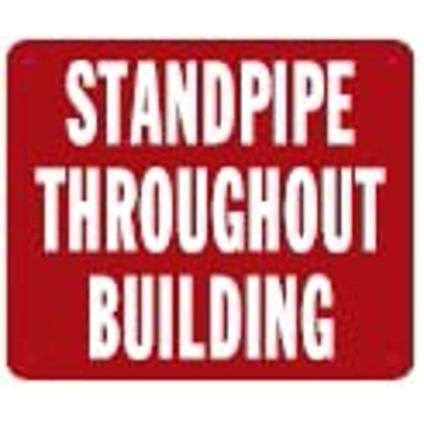 STANDPIPE THROUGHOUT BUILDING SIGN (10×12, Red, Aluminum)-REF24-1027