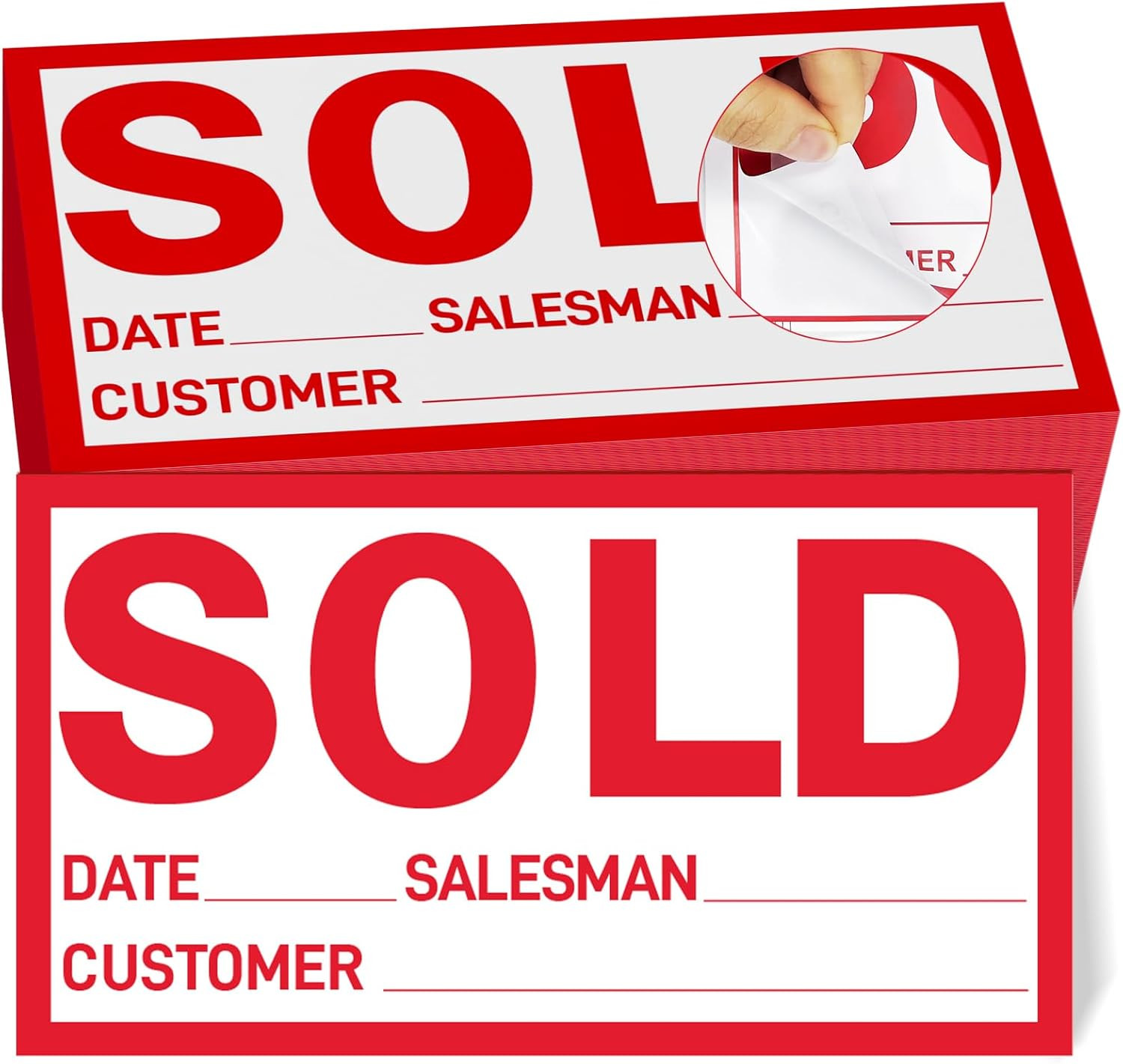 Sold Stickers 100 Pcs, 7X4Inch Sold Sign, Strong Adhesion, No Residue When Remov