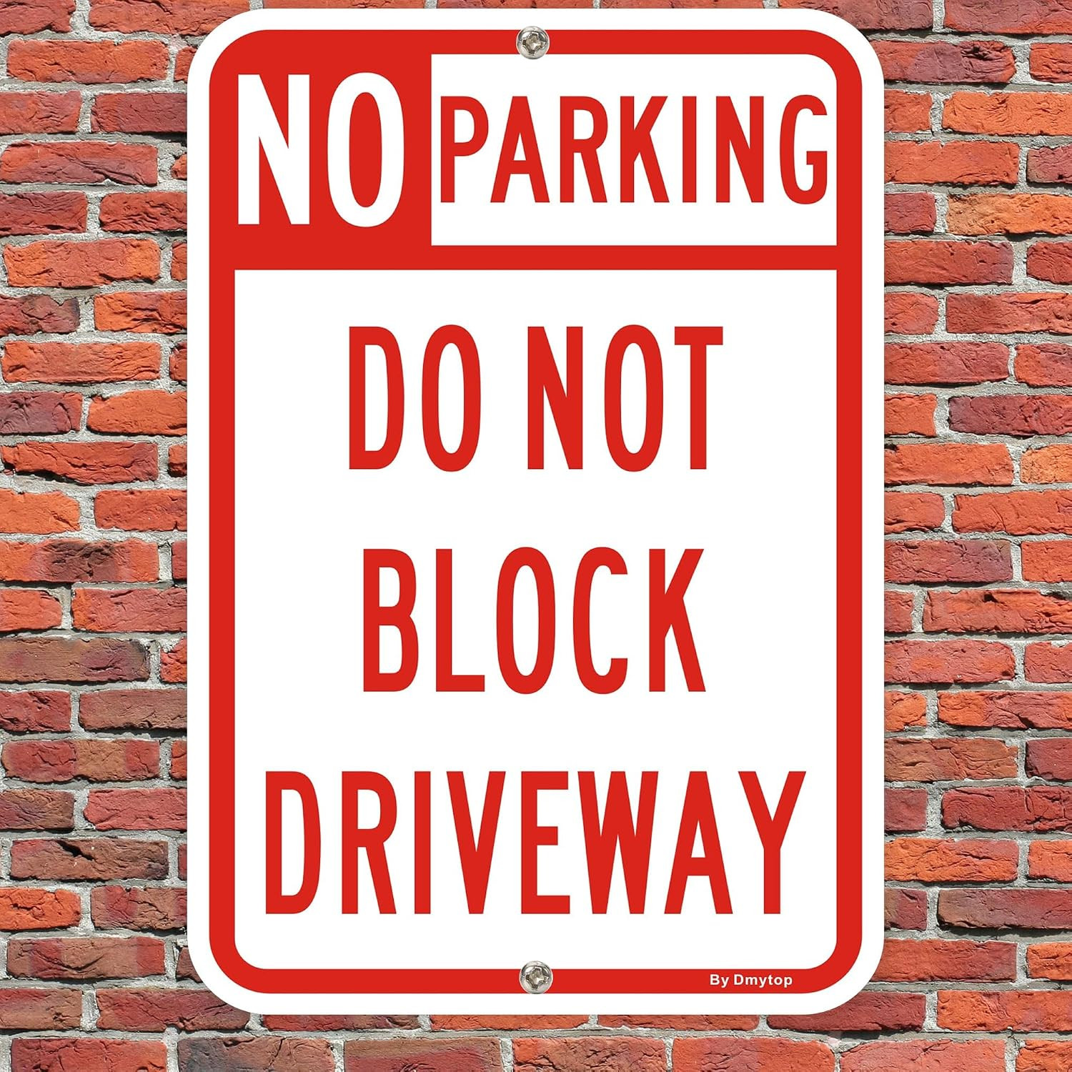 2 Pack Large No Parking Sign Do Not Block Driveway Sign, 18 X 12 Inches Rust Fre