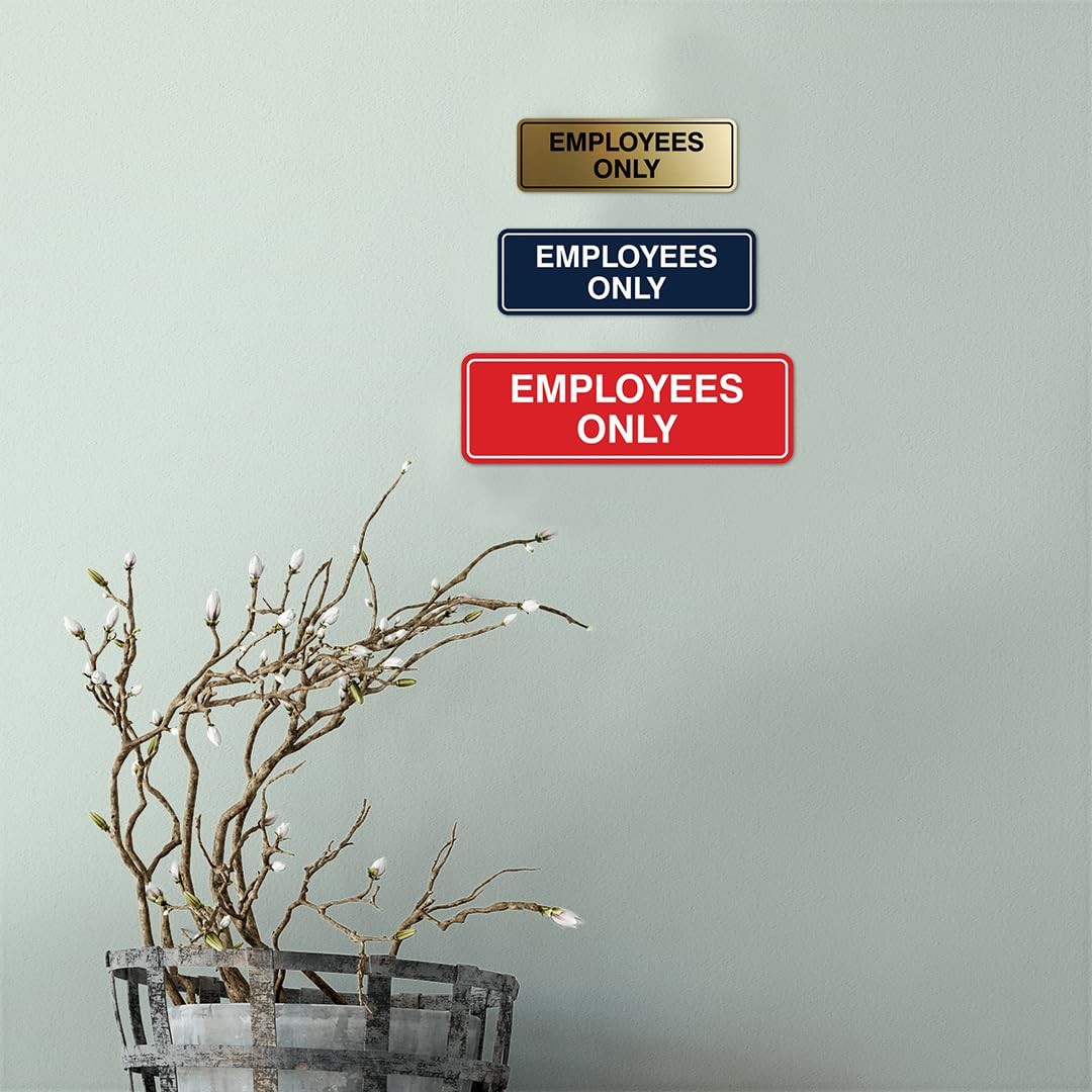 1 PCS Standard Employees Only Sign Red Small Door Wall Plaque Store Business