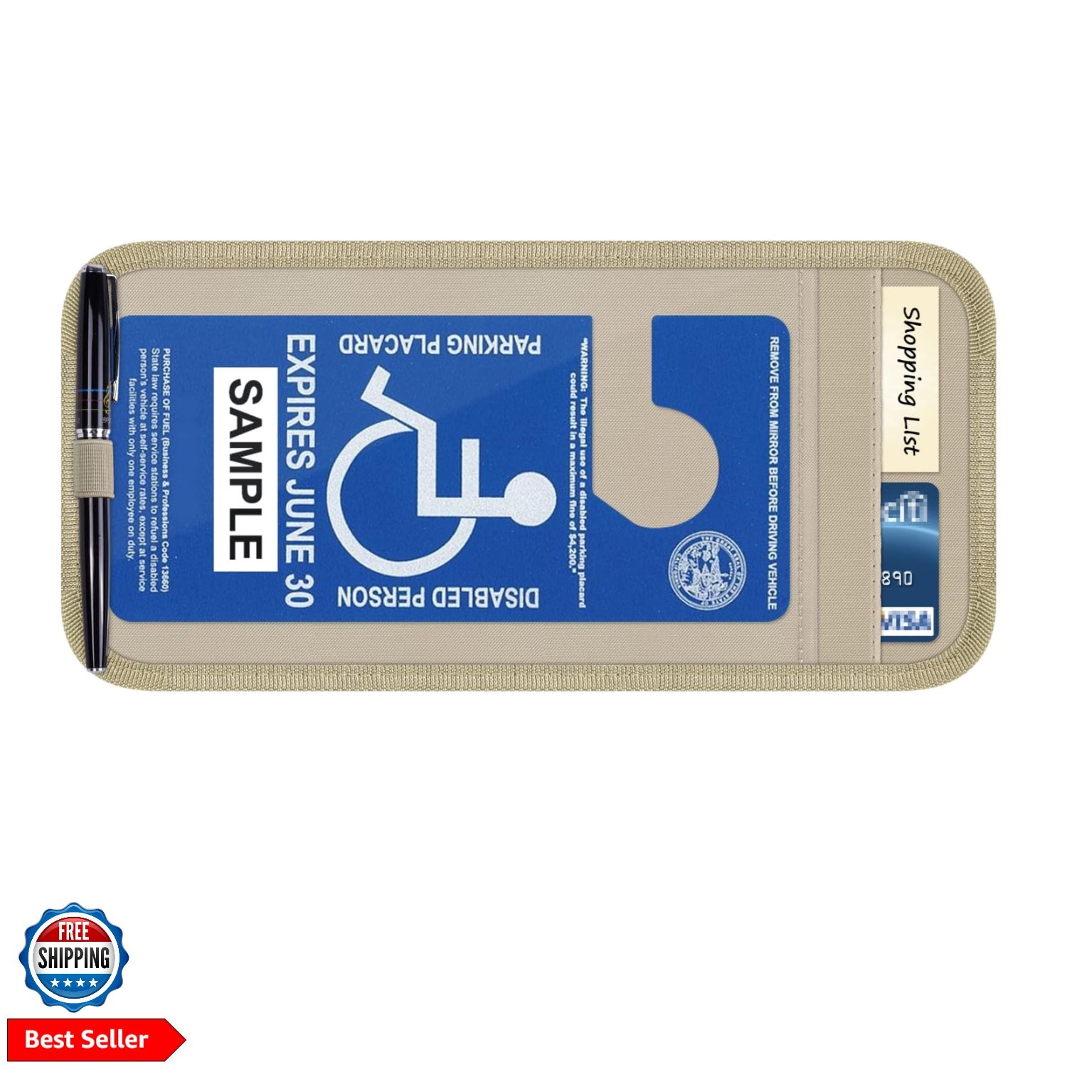 Handicap Placard Holder for Auto, Disabled Parking Permit Sign Protector for …