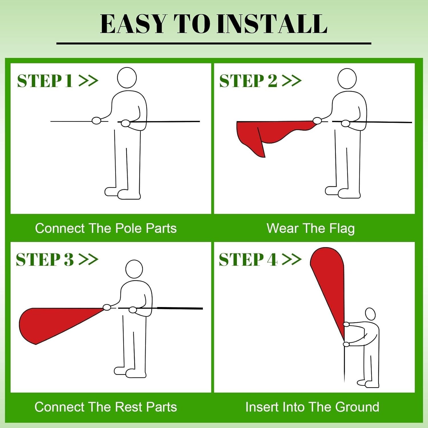 Durable 14 ft Advertising Flagpole Set – 6 Aluminum Poles with Storage Bag