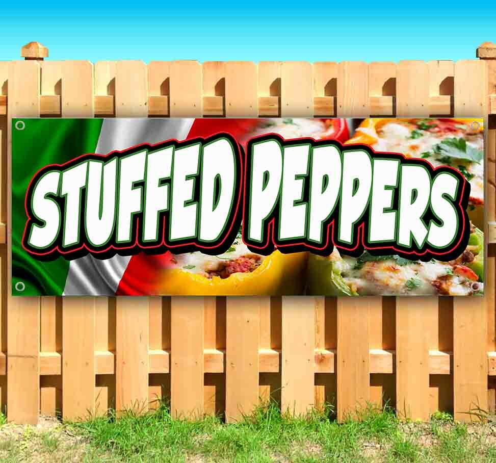 STUFFED PEPPERS Advertising Vinyl Banner Flag Sign Many Sizes SPANISH FOOD