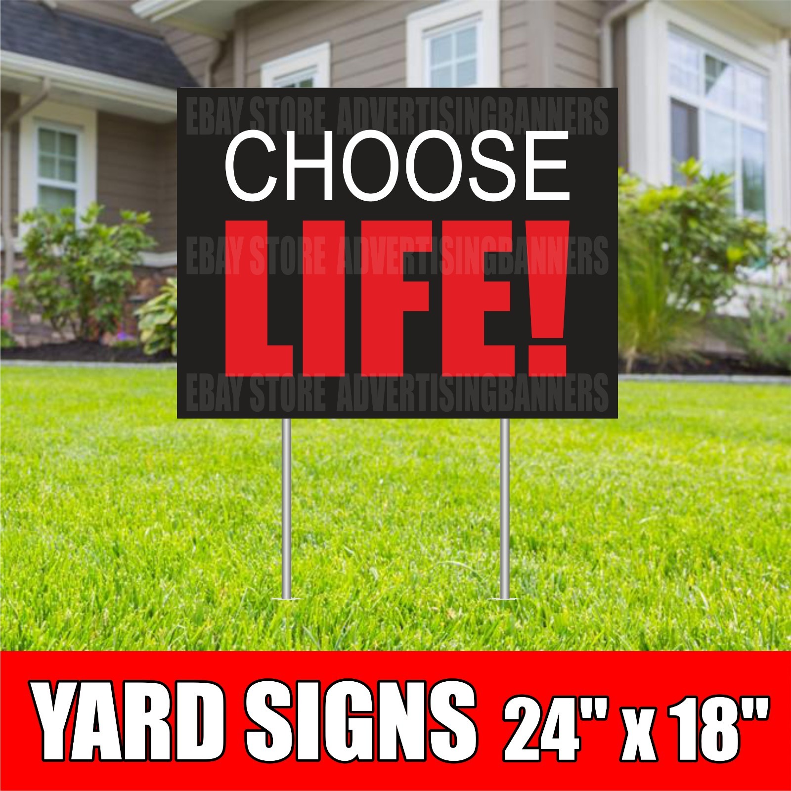 CHOOSE LIFE Yard Sign with H-Stakes Your Vote Matters Pro-Life
