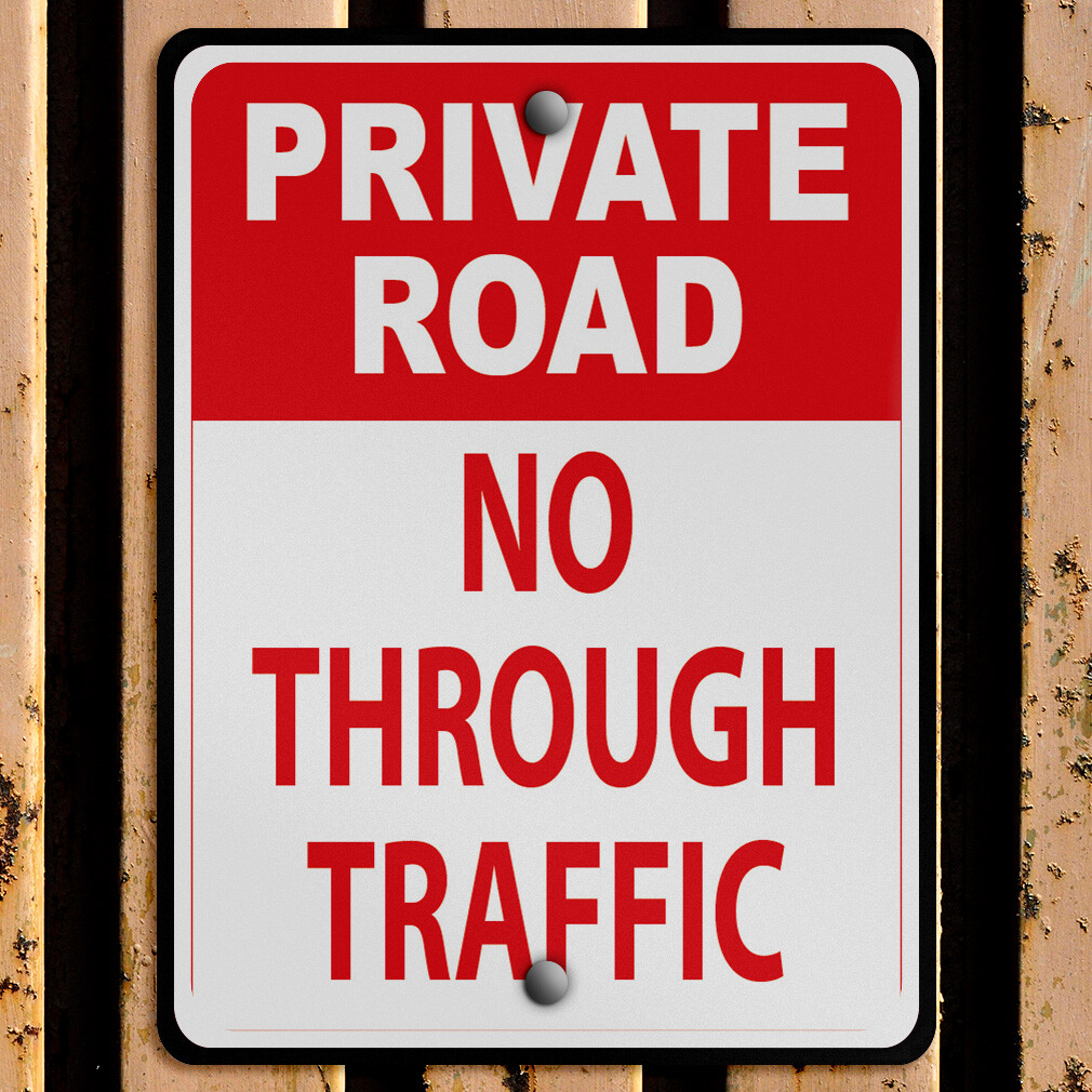 Aluminum Vertical Metal Sign Private Drive D Road Weatherproof Street