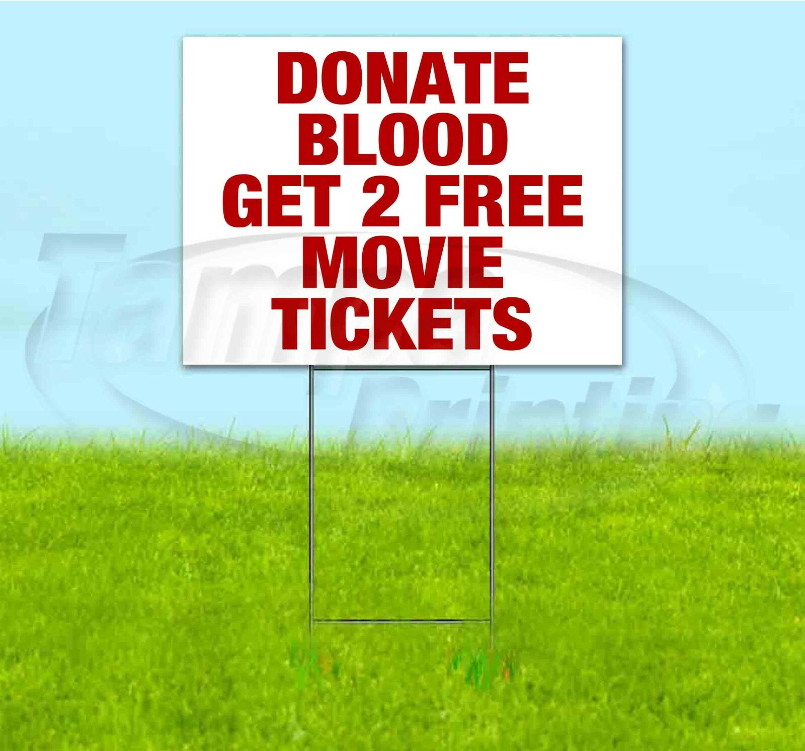 DONATE BLOOD 18×24 Yard Sign WITH STAKE Corrugated Bandit USA BUSINESS TREAT
