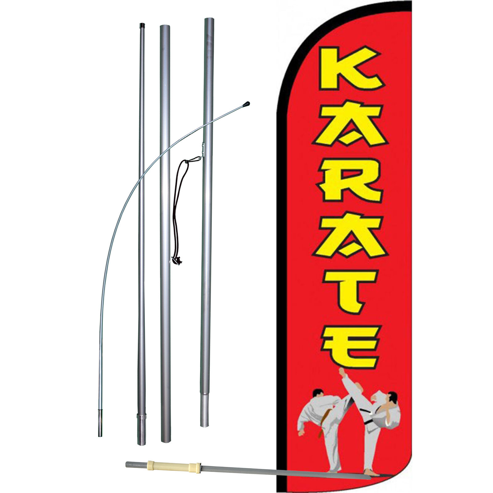 Karate Flag with Flag Pole and Spike
