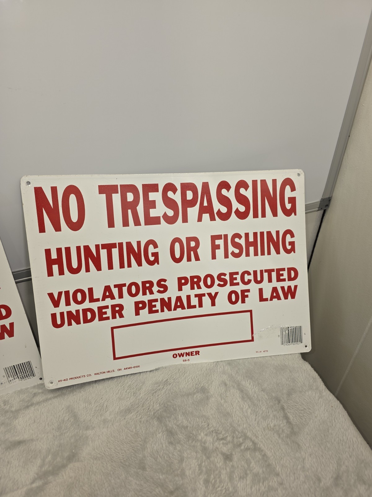 2 No Trespassing Hunting Fishing Aluminum Signs 10 x 14 COLE- 03-6183 ~ FREESHIP