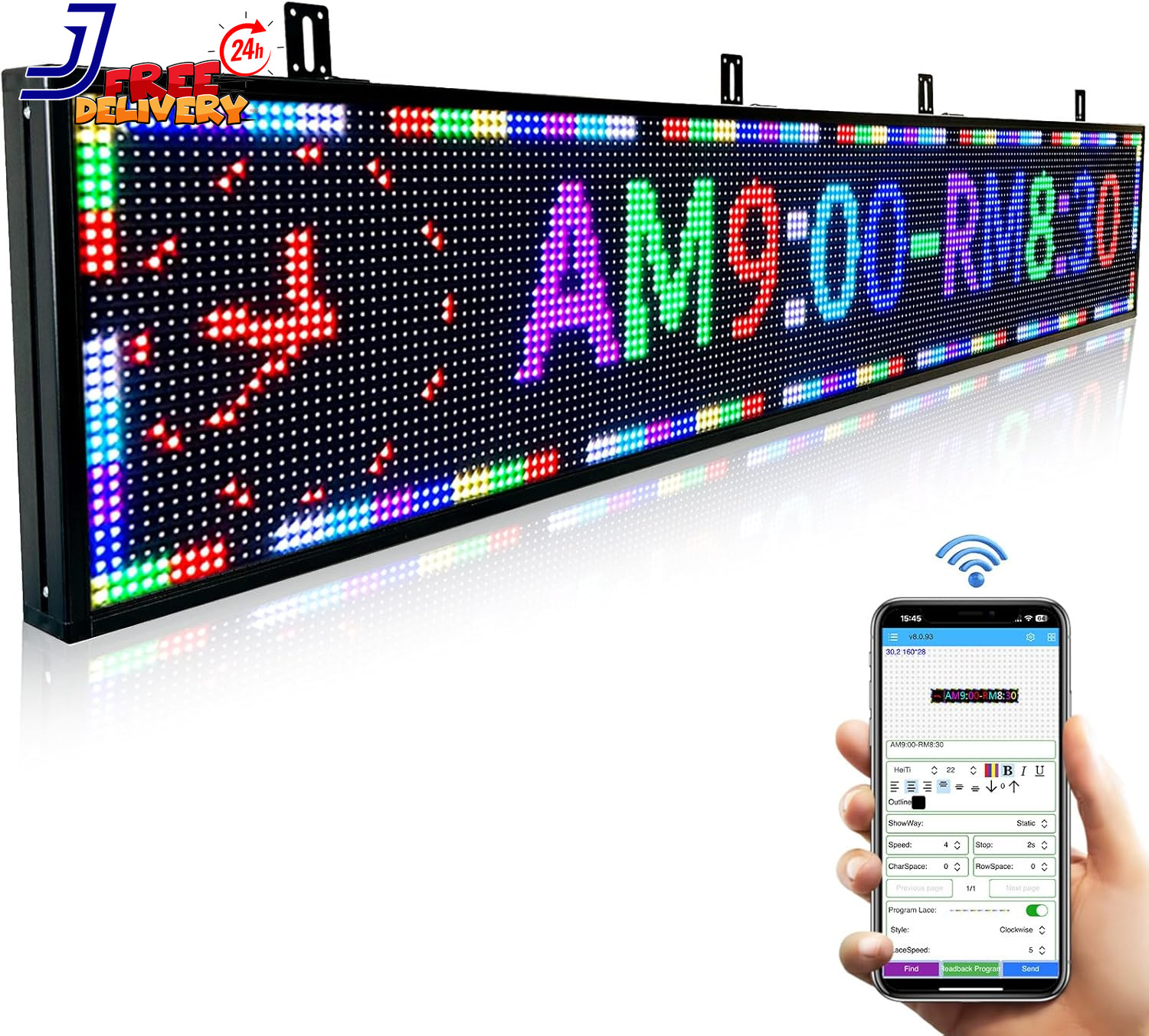 P10 77″X14″Programmable Led Sign Custom Scrolling Outdoor Digital Display Sign