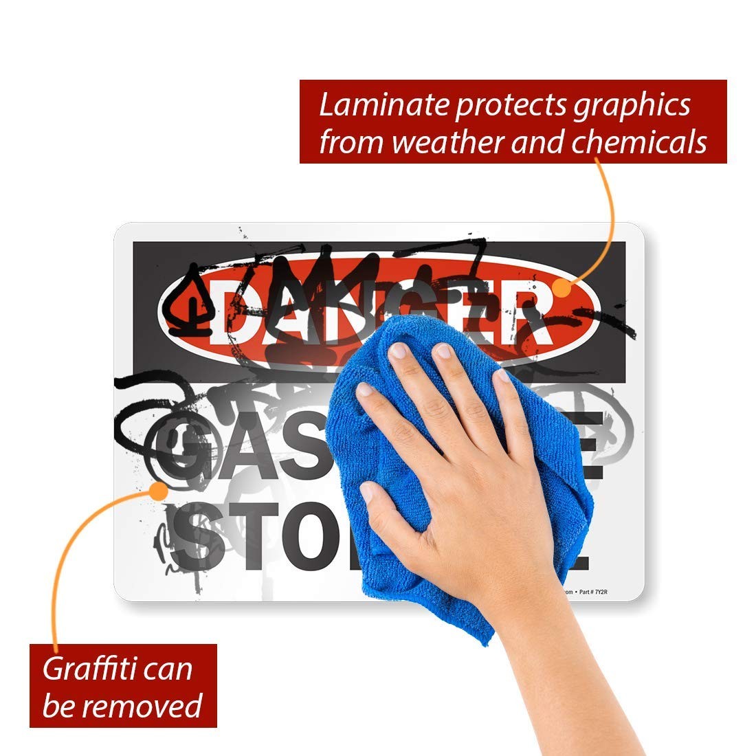 Danger Gasoline Storage Label 10×14 Inch Laminated Vinyl Safety Sticker Sign