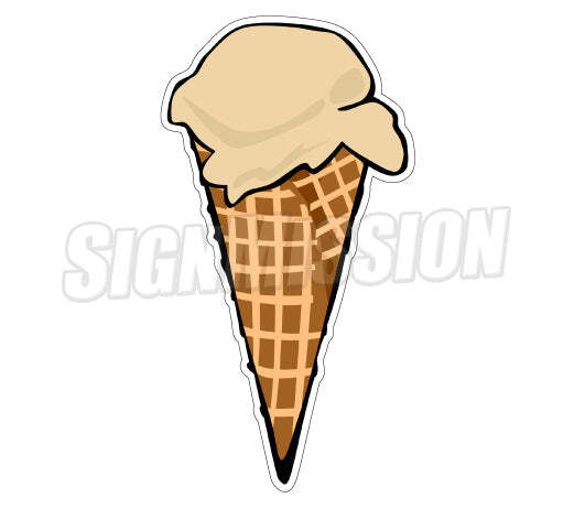 ICE CREAM WAFFLE CONE Concession Decal truck menu cart trailer sticker