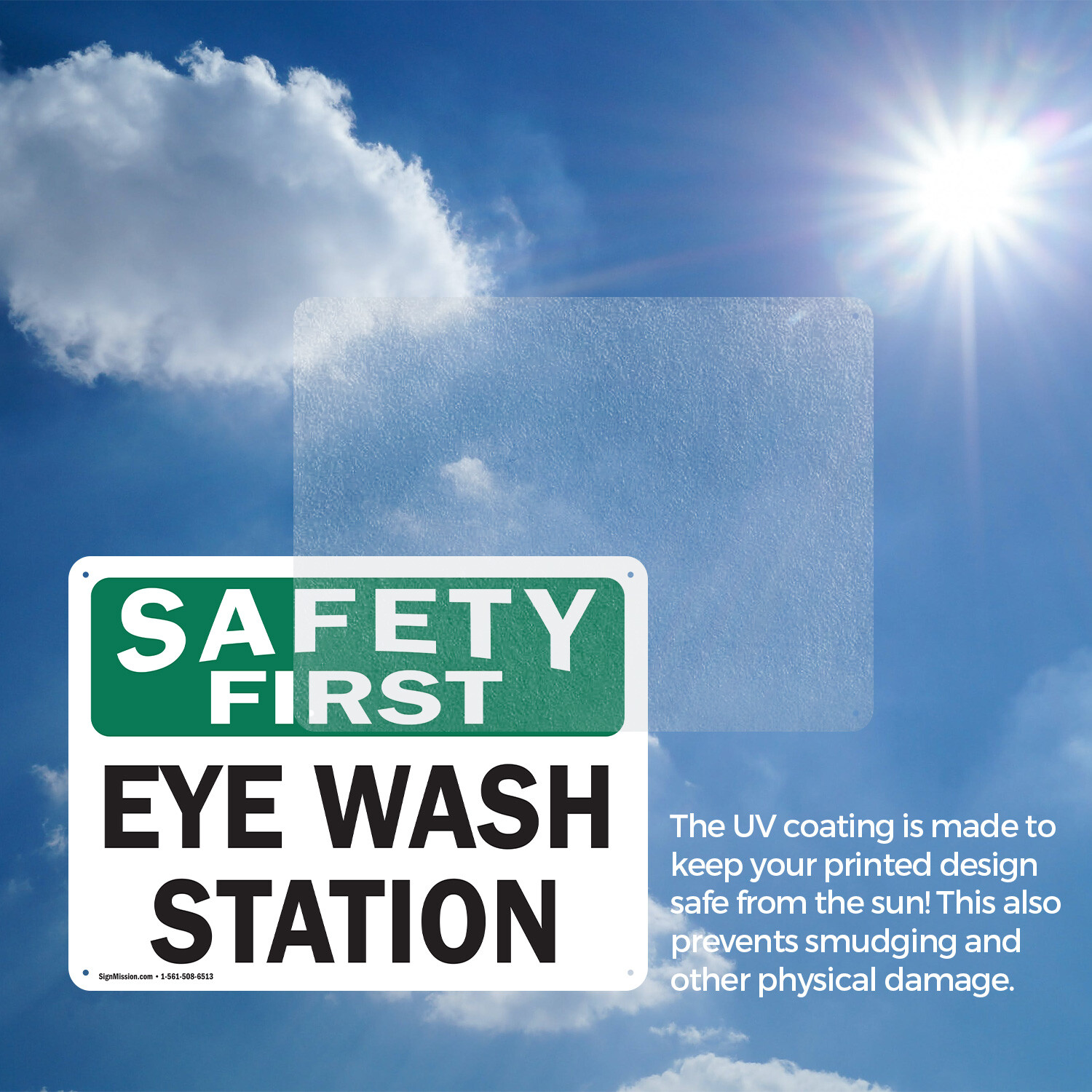 (2 Pack) Eye Wash Station OSHA Safety First Sign Decal Metal Plastic