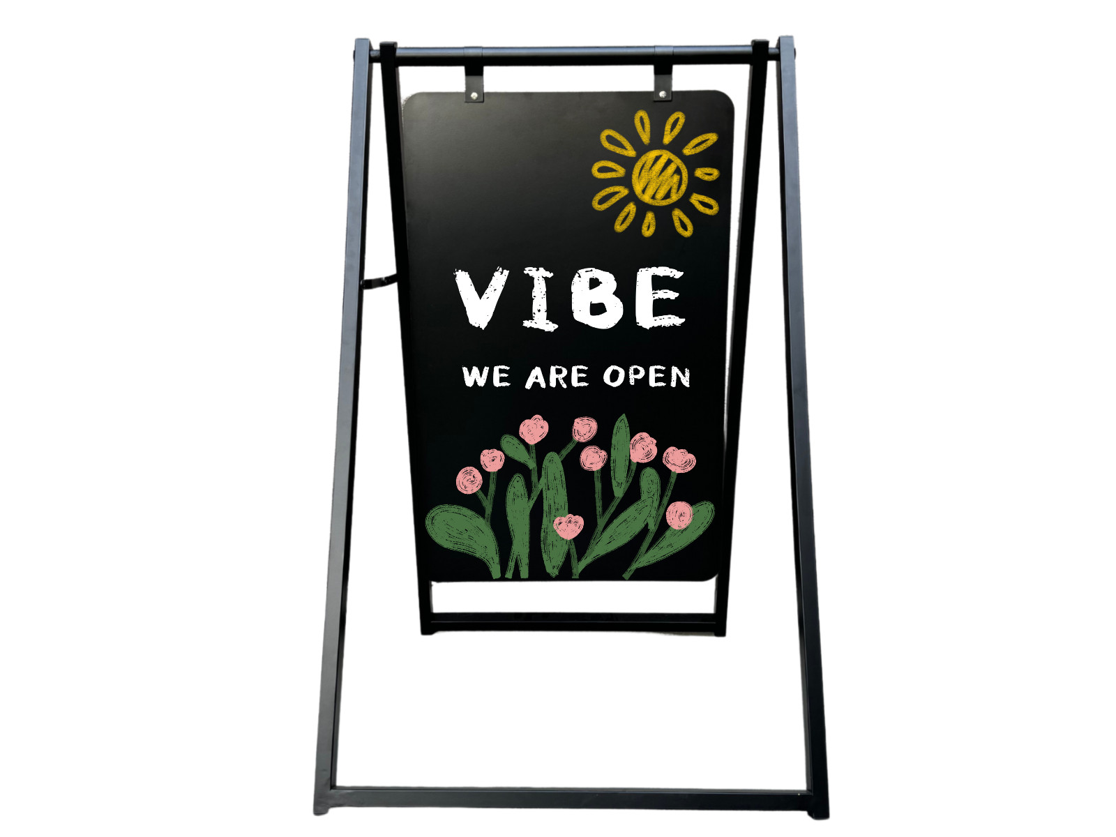 Modern Large Metal A Frame Magnetic Double Sided Chalkboard 24×38 Sidewalk Sign