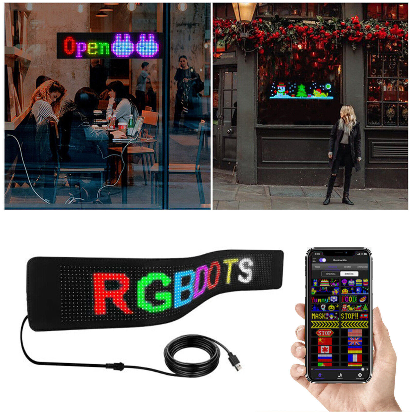 Ultra-thin Scree APP Bluetooth LED Display Screen Message Scrolling Sign Board