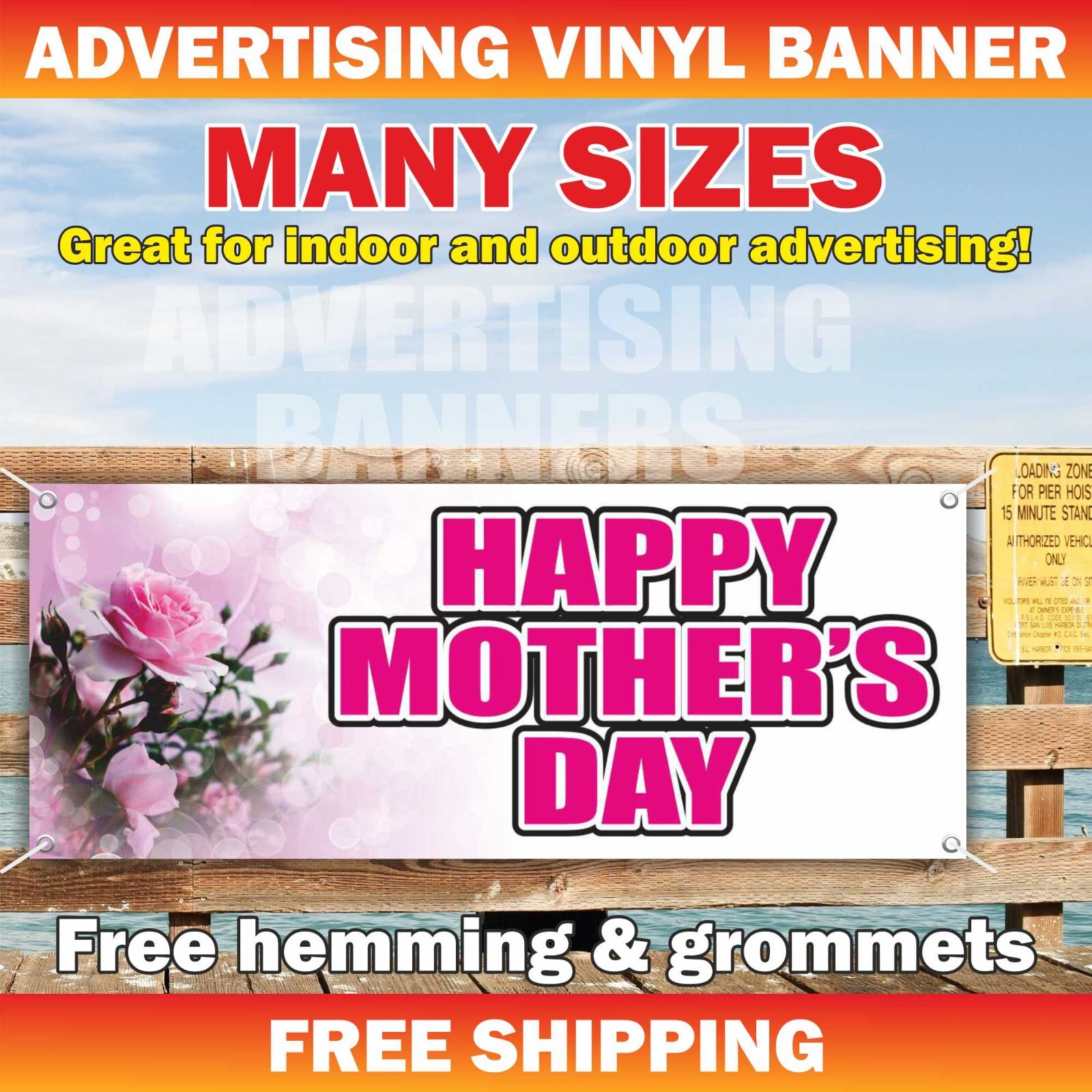 HAPPY MOTHER’S DAY Advertising Banner Vinyl Mesh Sign love decoration