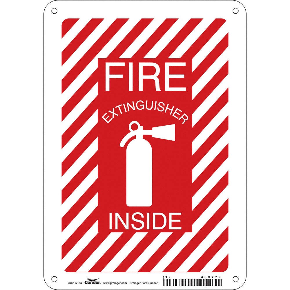 CONDOR 469Y79 Safety Sign,10 in x 7 in,Aluminum 469Y79