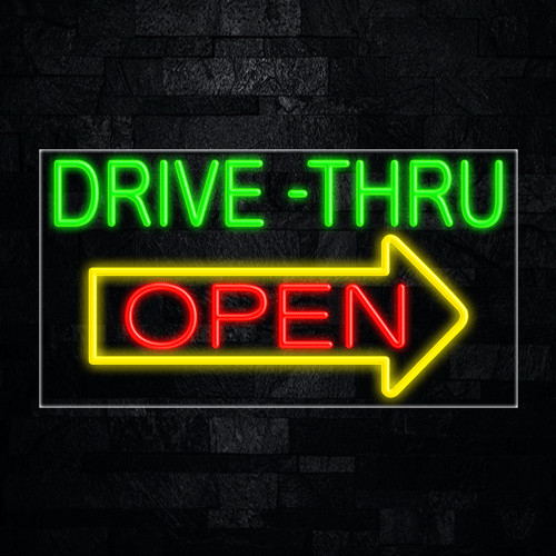 Drive Thru Open LED Neon Sign 33″L x 18″H #30401