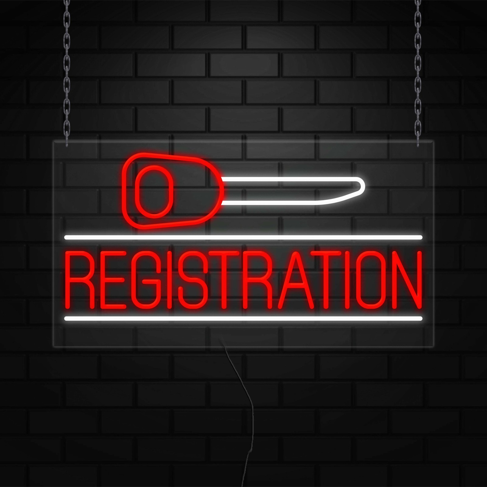 Registration Neon Sign for Retail Displays | LED Flex Neon | 37″W x 20″H x 1″D