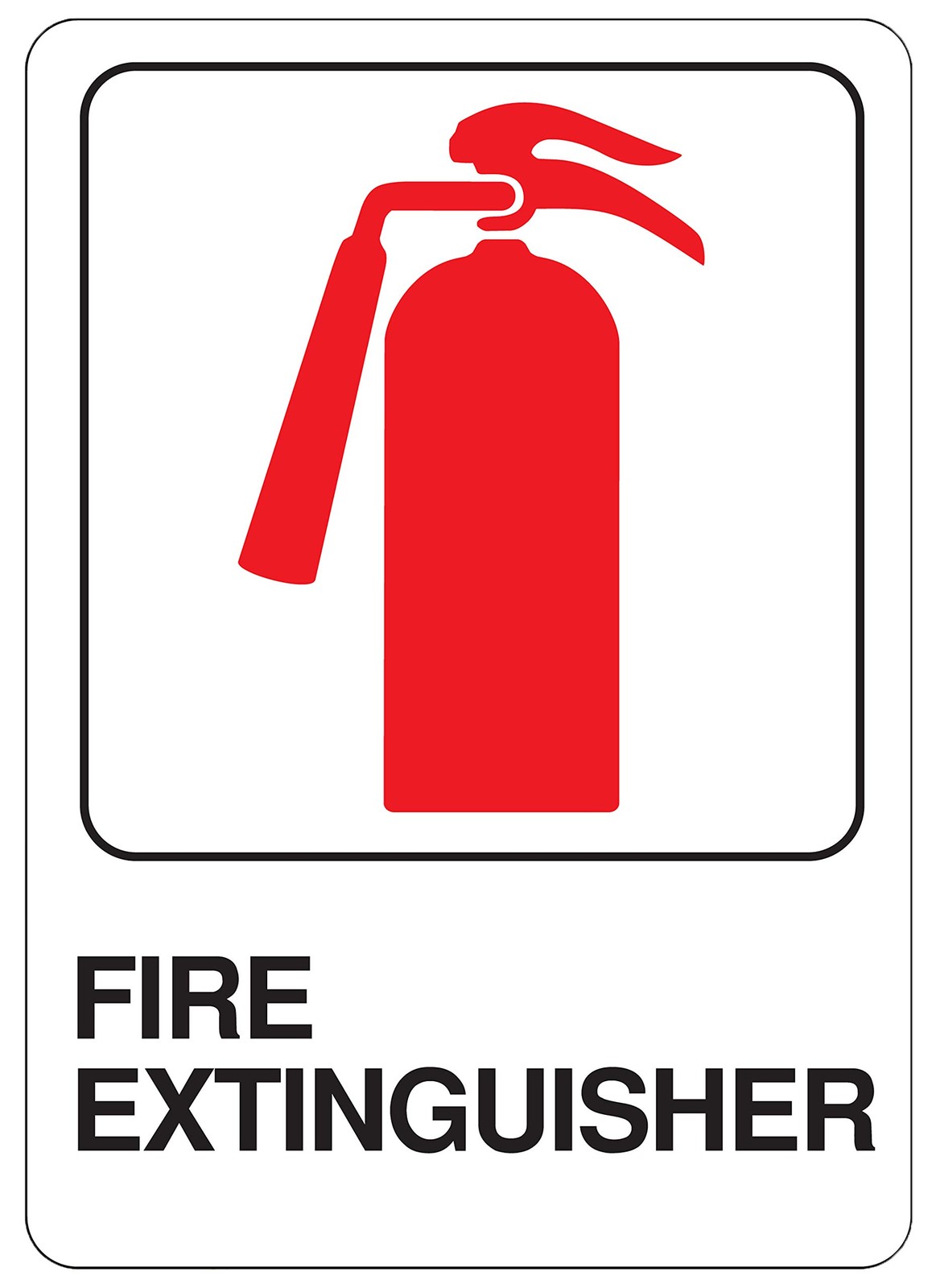 D16 Fire Extinguisher Info Graphic Plastic Sign Black Red White 5×7 In
