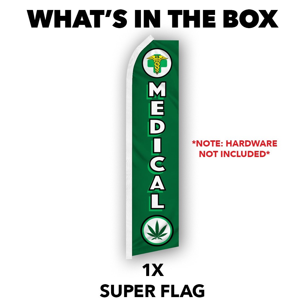 Medical MJ Advertising Swooper Feather Flutter Flag Dispensary Smoke Shop