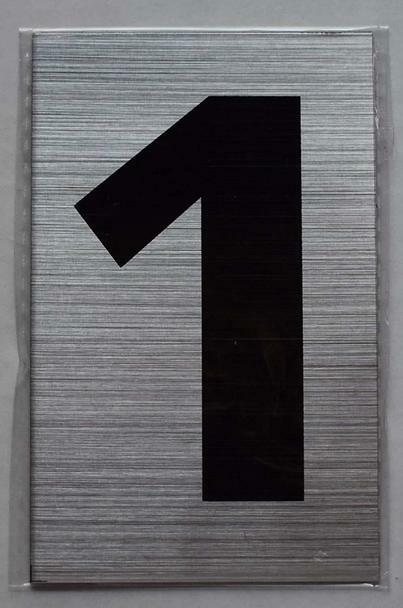 Apartment Number Sign- one (1) (Brush Aluminium, Size 2.5X4) – …-ref0420