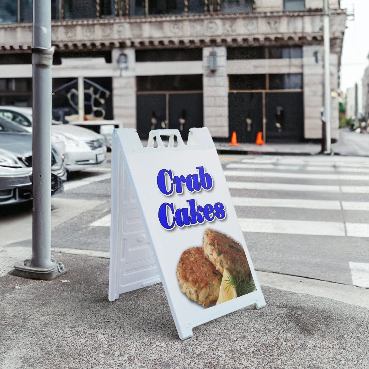 A-frame Sidewalk Crab Cakes 24″ x 36″ Double Sided A-Frame Sidewalk Sign