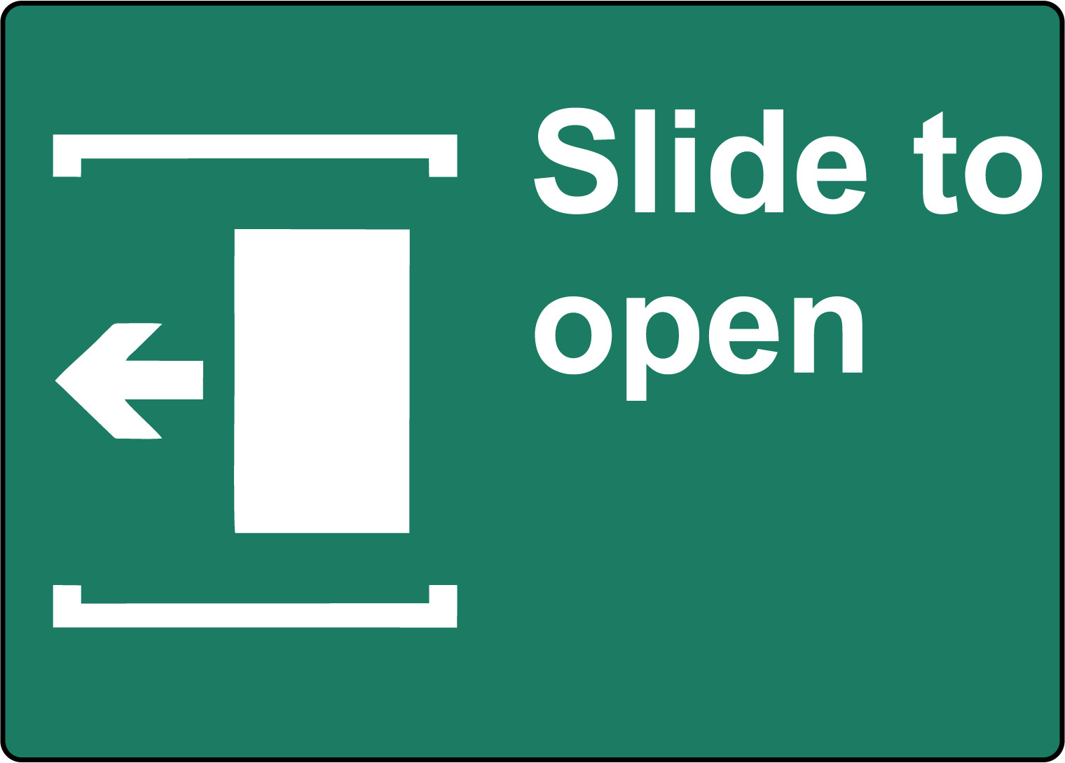 SLIDE TO OPEN DOOR LEFT, bUSINESS SIGN WINDOW DOOR | Adhesive Vinyl Sign Decal