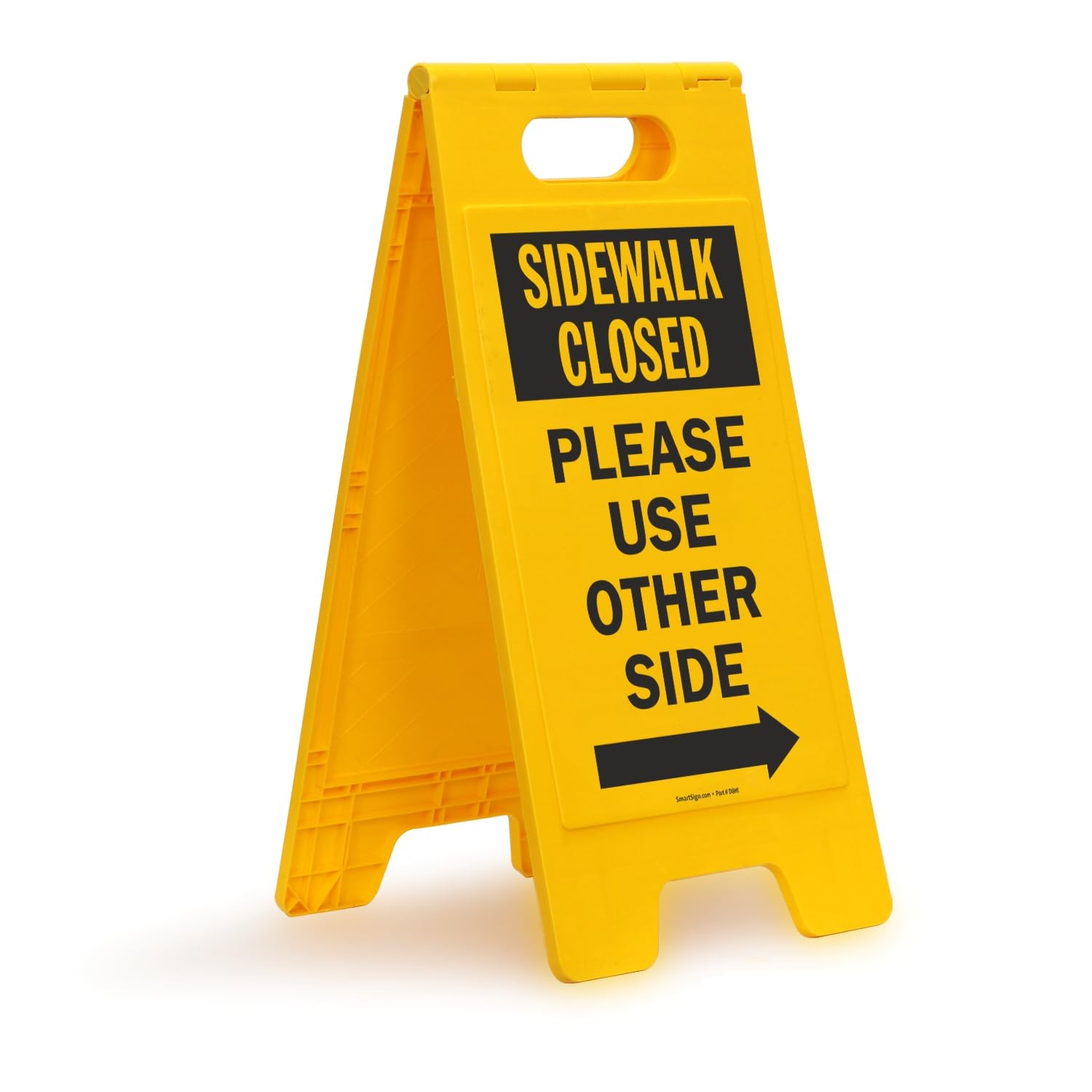 Sidewalk Closed Please Use Other Side Folding Floor Sign 25×12 Inch Plastic