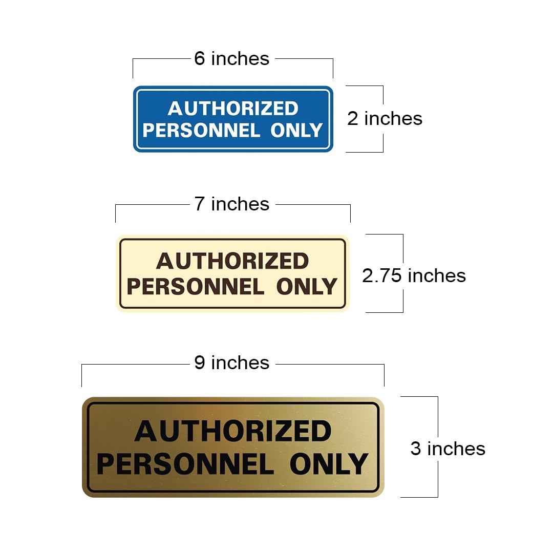 1 Pack Standard Authorized Personnel Only Sign Red Small Wall Door Label