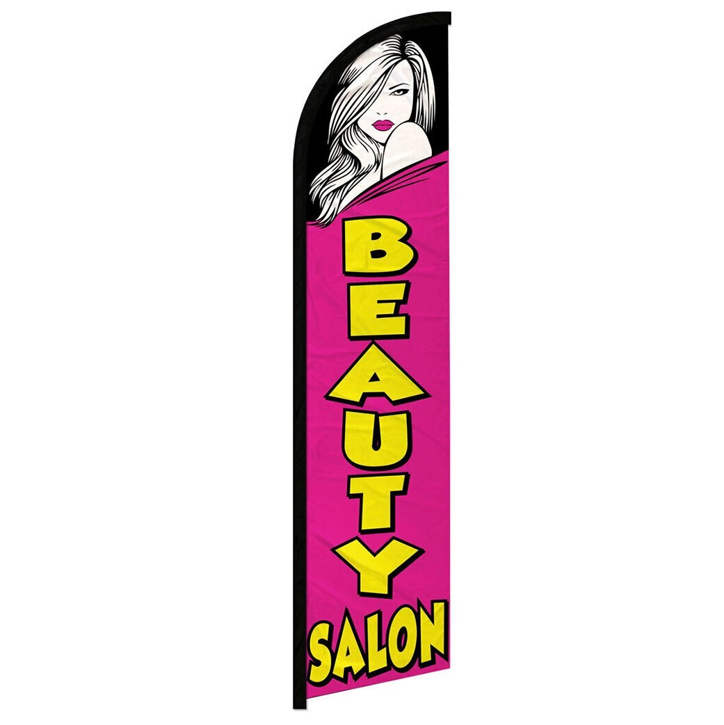 Beauty Salon Windless Swooper Flag Hair Nails