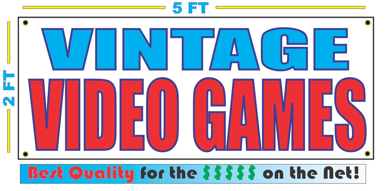 VINTAGE VIDEO GAMES Banner Sign NEW