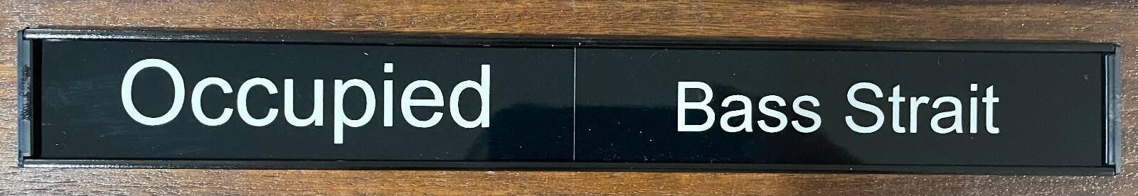 Office Door Sign Gloss Black – Sliding In/Out 300mm x 38mm